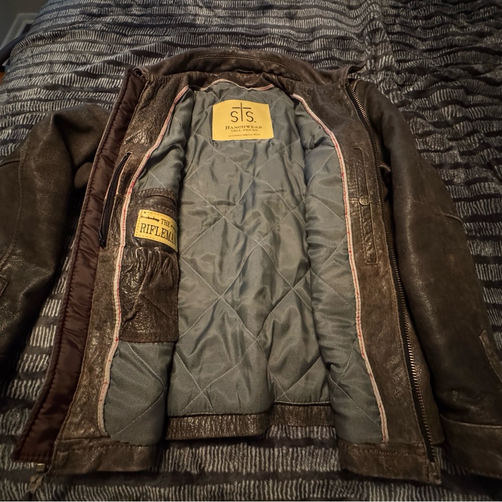 STS Ranchwear Men's Brown Leather Jacket “The Rifleman” Large